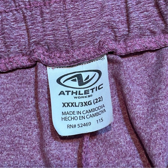 Athletic Works‎ heathered burgundy athletic shorts XXXL 22 - Picture 2 of 2